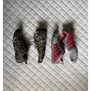 Weweya Camo‎ Green & Oranginer Red & Gray Barefoot Shoes Bundle Minimalist Sz 42